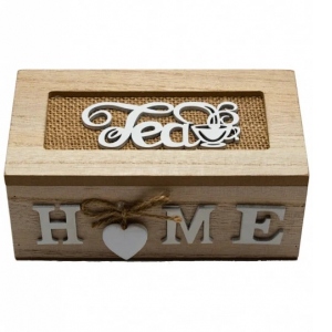Cutie Ceai Wooden Tea Box Home Love, 16x8x7cm