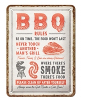 Placa decor metalica 15x20 BBQ Rules