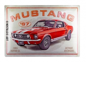 Placa decor metalica 40x60 Ford Mustang - GT 1967 Red
