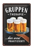 Placa metalica 20x30 Gruppentherapie Bier