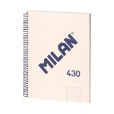 Caiet A4 80 file romana, spira MILAN, bej