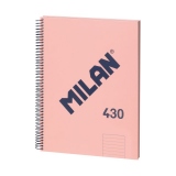 Caiet A4 80 file romana, spira MILAN, roz