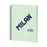 Caiet A4 80 file romana, spira MILAN, verde