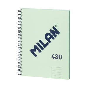 Caiet A4 80 file romana, spira MILAN, verde