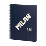 Caiet A4 80 file matematica, spira MILAN, albastru