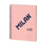 Caiet A4 80 file matematica, spira MILAN, roz