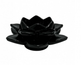 Suport candela sticla Black Lotus, 5x12 cm