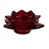 Suport candela sticla Red Lotus, 5x12 cm