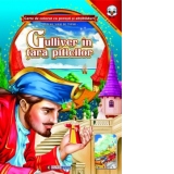 Gulliver in tara piticilor. Carte de colorat cu povesti si abtibilduri cu litere mari de tipar