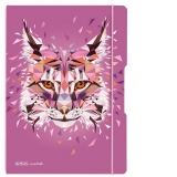 Caiet my.book flex A4, 2x40 file, velin, motiv Wild Animals Lynx