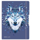 Caiet my.book flex A4, 2x40 file, velin, motiv Wild Animals Wolf