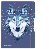 Caiet my.book flex A5, 40file, dictando, motiv Wild Animals Wolf