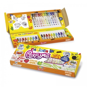 Carioca 30 culori parfumate + abtibilduri, 43530