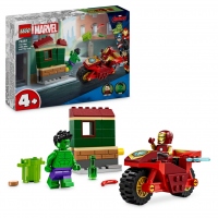 LEGO Marvel Super Heroes - Iron Man cu motocicleta si Hulk - 76287