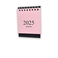 Calendar de birou 2025 "M", 12 coli, 1 luna/coala, culoare roz