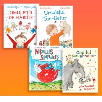 Pachet Julia Donaldson Sa citim impreuna (4 carti): 1. Omuletii de hartie; 2. Ursuletul Tur-Retur; 3. Nitelus Spiridus; 4. Copilul cavernelor