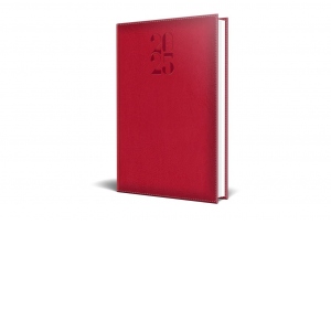 Agenda datata 2025 DeLuxe, format A5, 352 pagini, culoare rosu