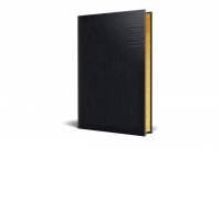 Agenda datata 2025, Premium Deluxe Chiavenna, format A5, 352 pagini, culoare negru cu margine aurie