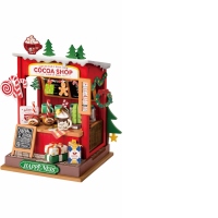Puzzle 3D, Minicasuta Magazinul de cacao, Lemn, RoLife, 87 piese