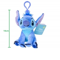 Mascota de plus Disney Lilo & Stitch - Stitch, 14 cm, albastru, cu clema de agatat