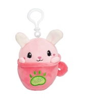 Jucarie de plus Kawaii Kuties Cupcake Animals - Iepuras, 10 cm, cu clema de agatat
