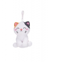 Jucarie de plus Kawaii Kuties - Pisicuta, 12.5 cm, cu clema de agatat