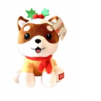 Jucarie de plus Kawaii Kuties Christmas - Shiba Inu, 24 cm