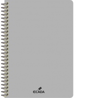 Caiet A4 80 file romana, spira, coperta plastic, ECADA, culoare gri