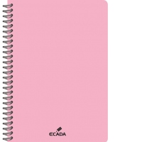 Caiet A4 80 file romana, spira, coperta plastic, ECADA, culoare roz