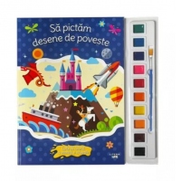 Sa pictam desene de poveste. Carte de colorat cu pensula si acuarele