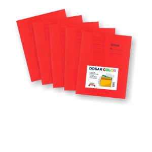 Dosar sina color, carton 230 g/mp, 5 buc/set, culoare rosu