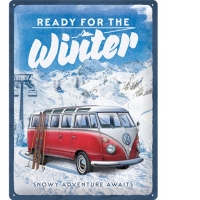 Placa decor 30x40cm, Volkswagen Bulli Ready for the Winter