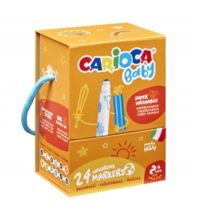 Carioca 24 bucati, 12 culori Baby, 46817