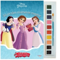 Disney Printese. Sa pictam momente magice. Carte de colorat cu pensula si acuarele