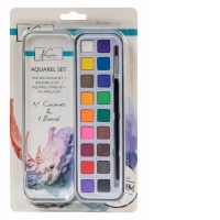Set de culori acuarele Creative Craft, 18 culori si pensula