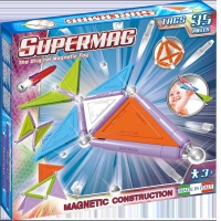 Set de constructie magnetic de baza Supermag Trendy, 35 piese