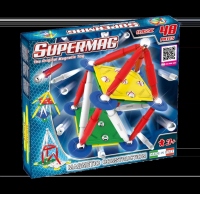Set de constructie magnetic Supermag Classic, 48 piese