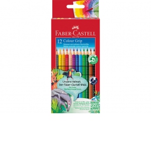 Creioane colorate triunghiulare grip 2001 Faber-Castell 12 culori/set