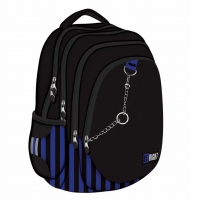 Ghiozdan BP06 ST Right Black and Blue 4 compartimente, 42x31x22 cm