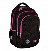 Ghiozdan BP26 ST Right Black Glitter 3 compartimente, 39x27x17 cm