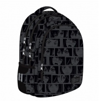 Ghiozdan BP57 ST Right Black Anime 4 compartimente, 40x28x11 cm