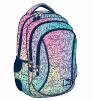 Ghiozdan BP26 ST Right Ombre Cats 3 compartimente, 39x27x17 cm