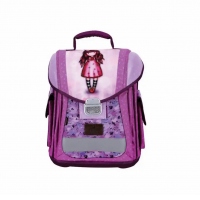 Ghiozdan Gorjuss Santoro ergonomic, solid, catarama metalica, 25 L, aspect stralucitor, The Birthday