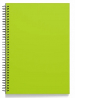 Caiet A5 cu spira, 60 file dictando, 60g/mp, PP 280 microni, verde