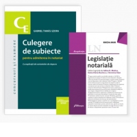 Pachet Culegere admiterea in notariat 2025: 1. Culegere de subiecte pentru admiterea in notariat. Cu explicatii ale variantelor de raspuns; 2. Legislatie notariala. Editia 2025
