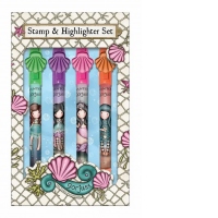 Set 4 textmarkere Gorjuss, 1 varf Textmarker, 1 varf Stampila