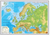 Europa. Harta fizica si politica 700x500mm (fara sipci)
