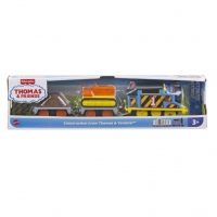 Thomas Locomotiva Motorizata Echipa pe Santier Thomas And Terence cu 2 Vagoane