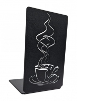 Suport de carte Cafea, Otel, 180 x 110 mm, negru