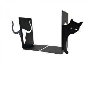 Suport de carti Pisica model 2, Otel, 180 x 110 mm, negru mat